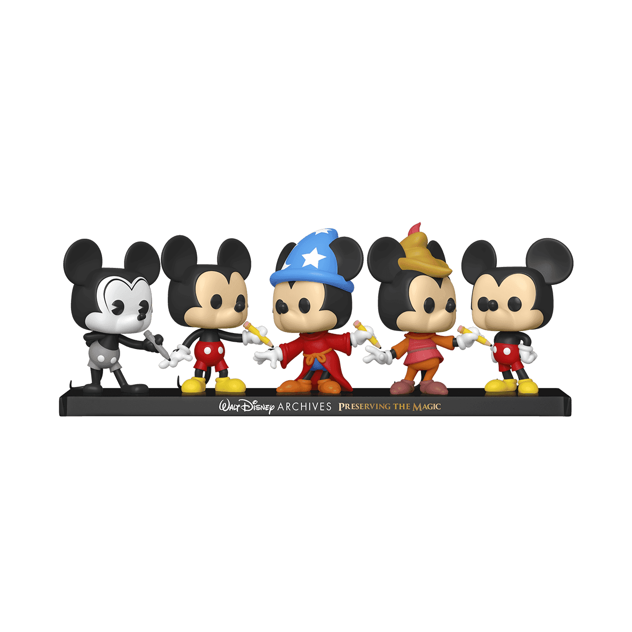 image de Plane Crazy Mickey / Classic Mickey / Sorcerer Mickey / Beanstalk Mickey / Mickey Mouse - 5 Pack